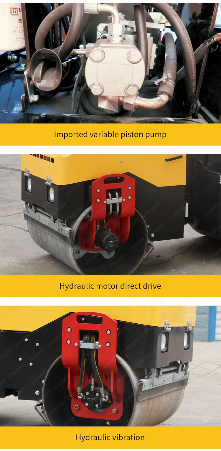 1500kg Road Roller Gasoline Engine with EPA Double Drums Compactor